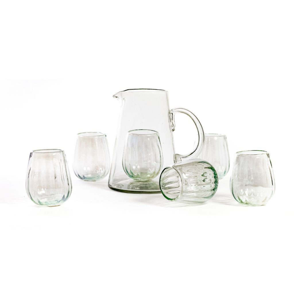 Set Jarra 6 Vasos Luna Lustre