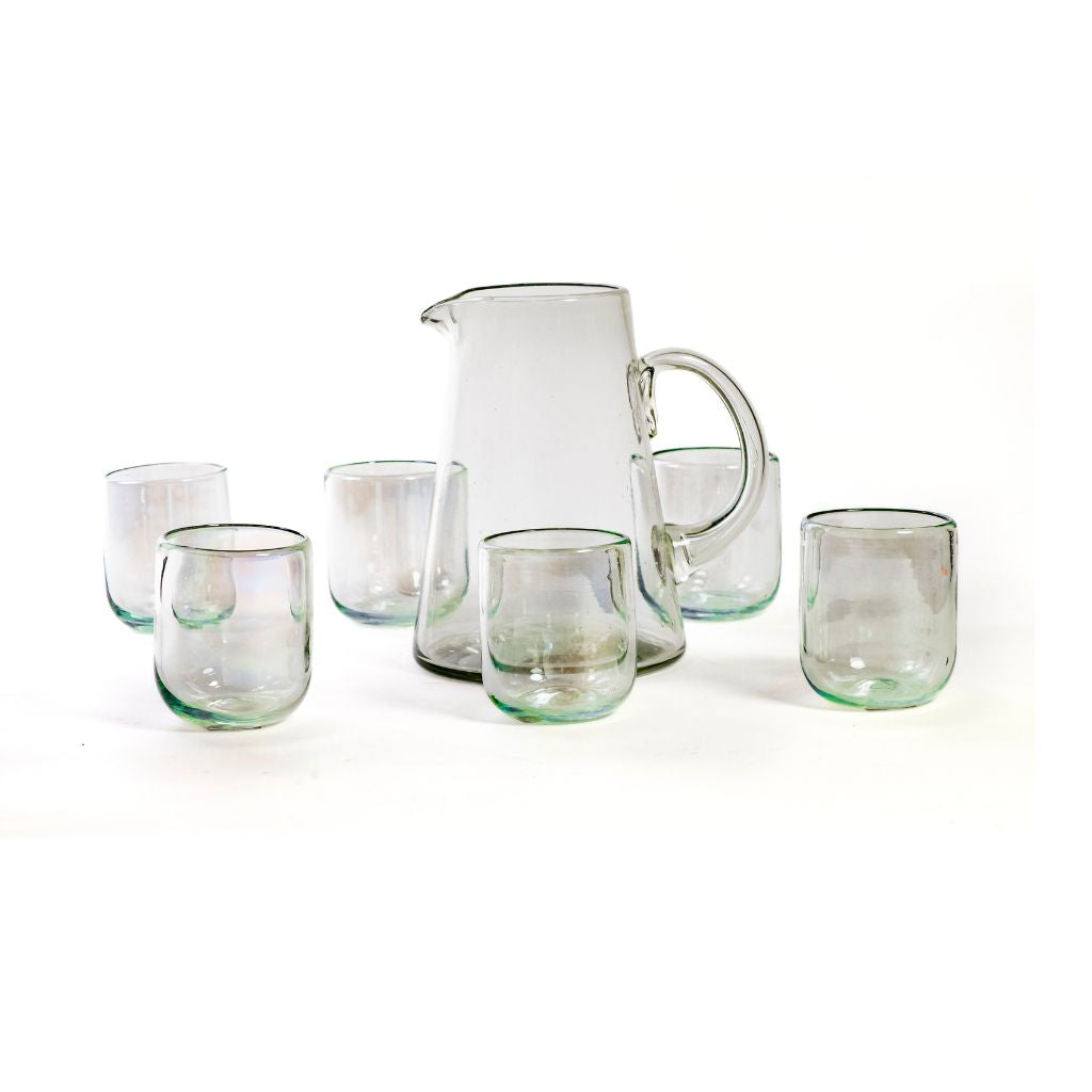 Set Jarra 6 Vasos Boleado Recto